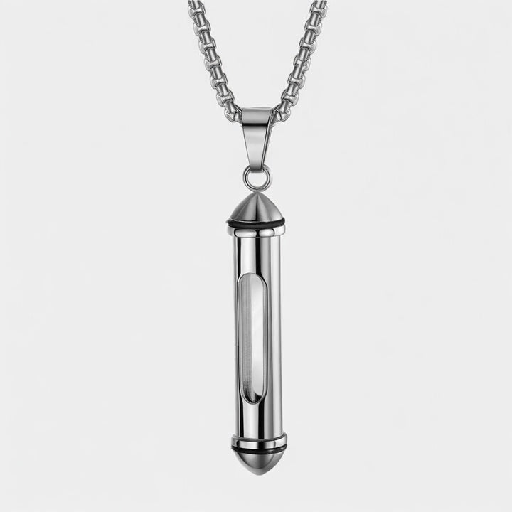 Transparent Bottle Pendant Necklace steel