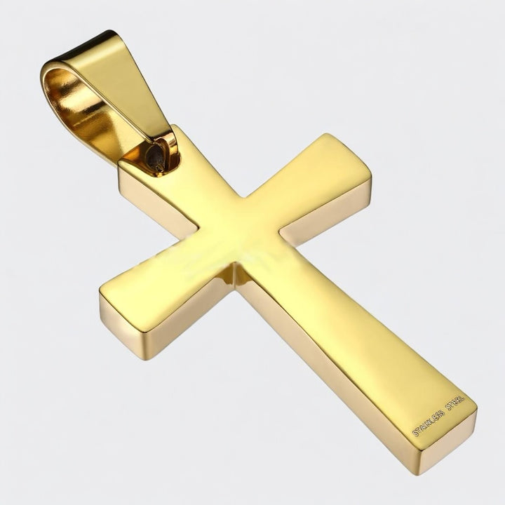 Latin Cross Pendant Stainless Steel Gold