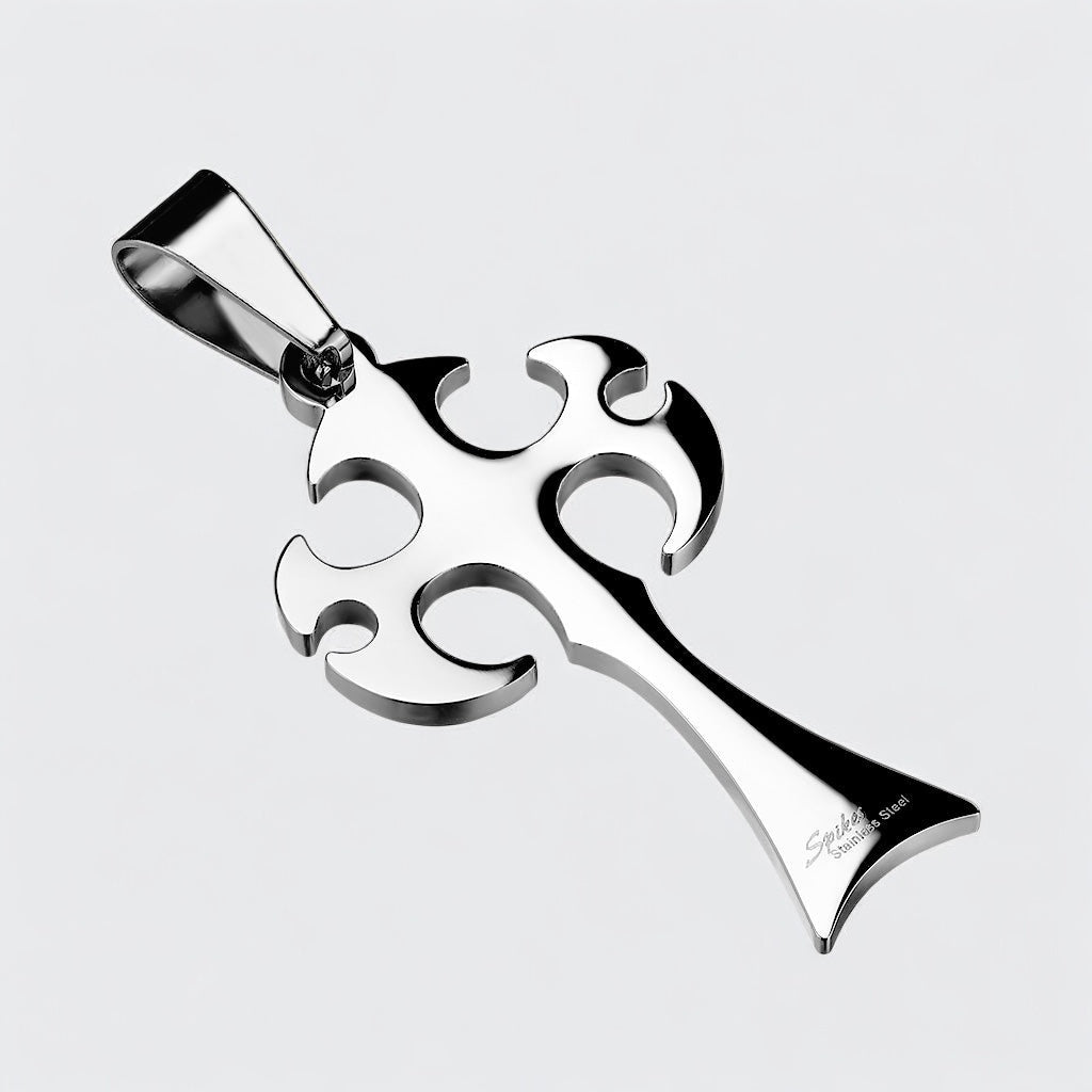 Gothic Style Cross with Gem Pendant 316L Surgical Steel