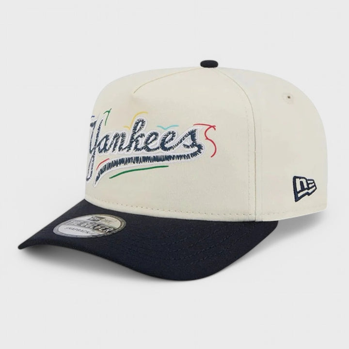 New Era Team Scribble Golfer Adjustable Cap NY Yankees white