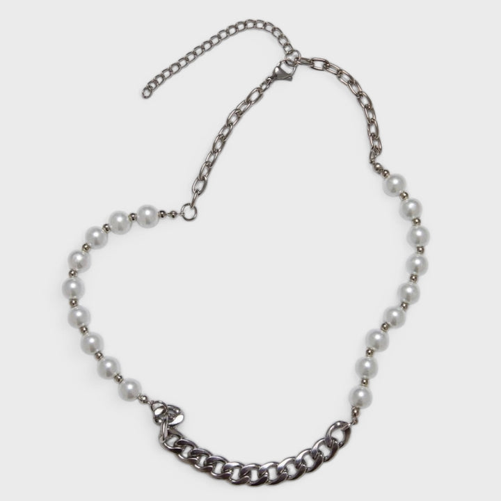 Urban Classics Pearl Various Chain Necklace silver