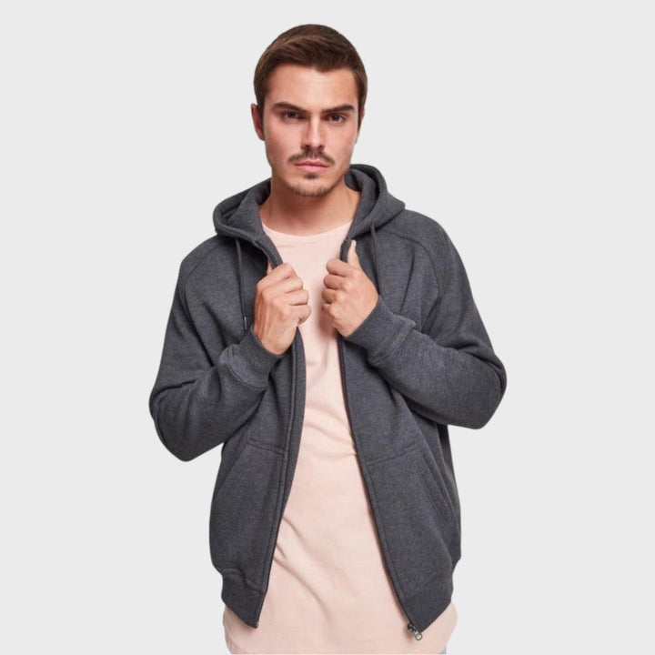 Urban Classics zip hoody charcoal