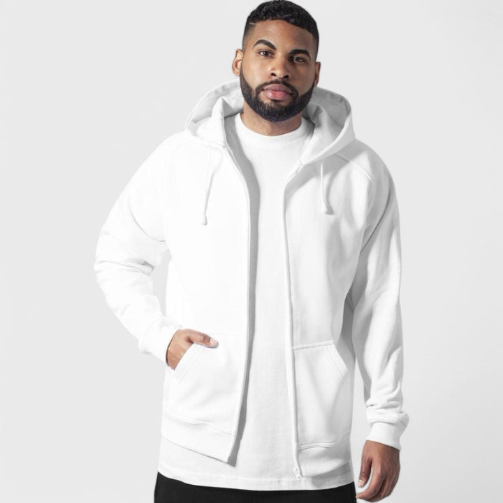 Urban Classics zip hoody white