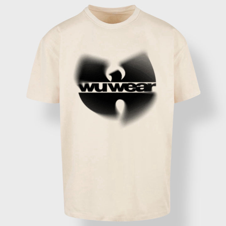 WU Wear Faded Logo Oversize Tee sand