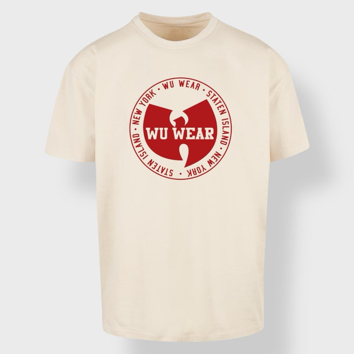 WU Wear Circle Logo Oversize Tee sand