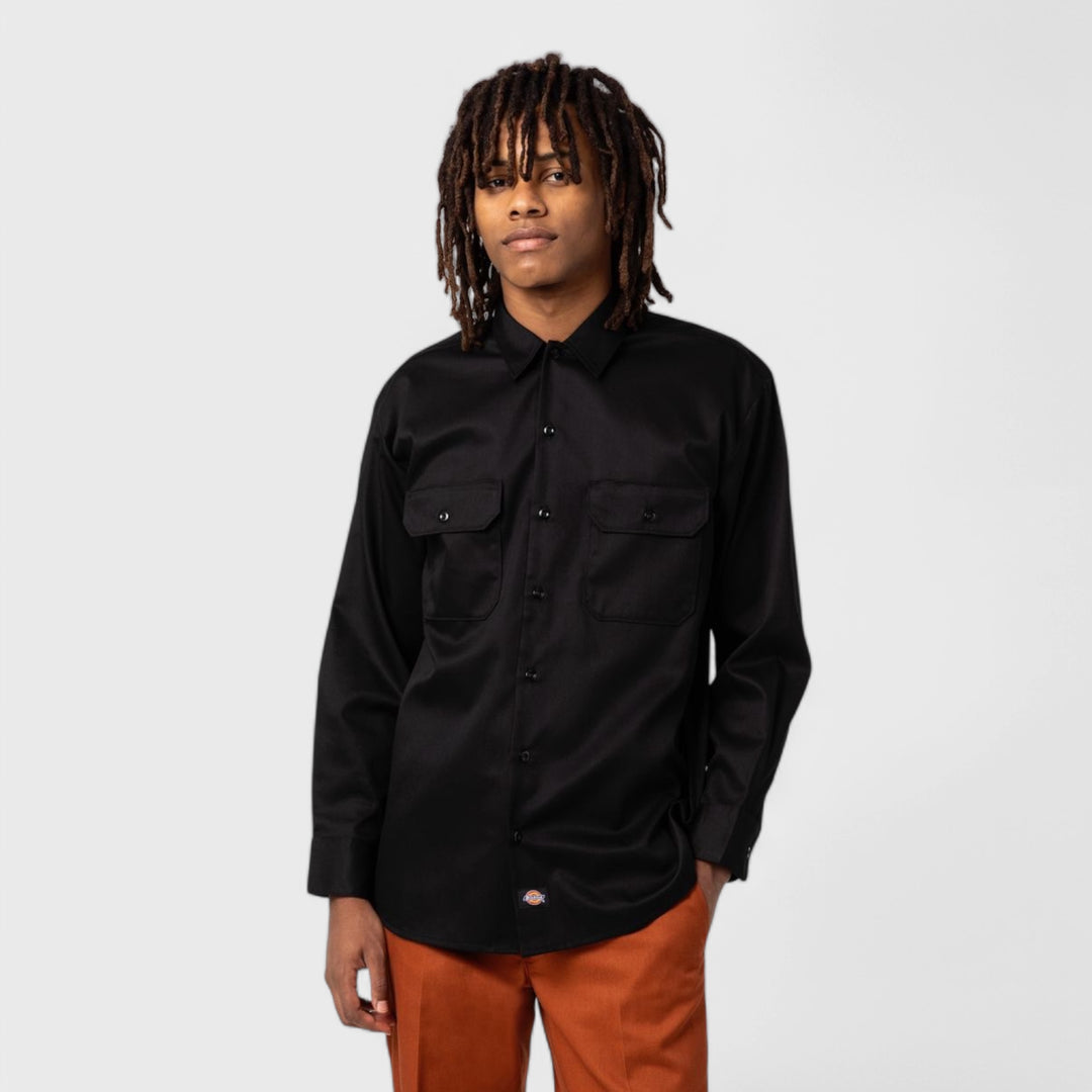 Dickies Work Shirt Long Sleeve Rec black