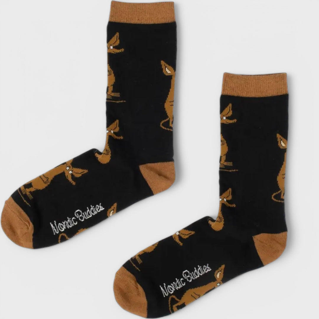 Moomin Nipsu Ihmettelee socks musta/ruskea