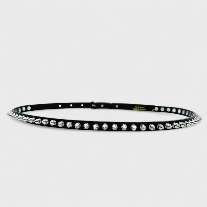 Spiked Studded leather belt 1 row black