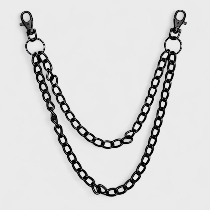 Double Metal Chain Heavyweight With Double Hooks black