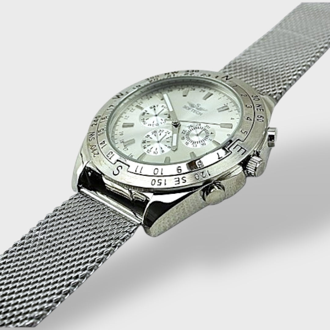 Softech Round Mesh Bracelet Watch silver/silver