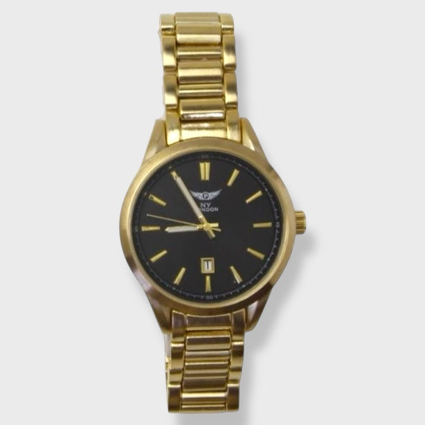 NY London Two Tone Metal Bracelet Watch gold/black