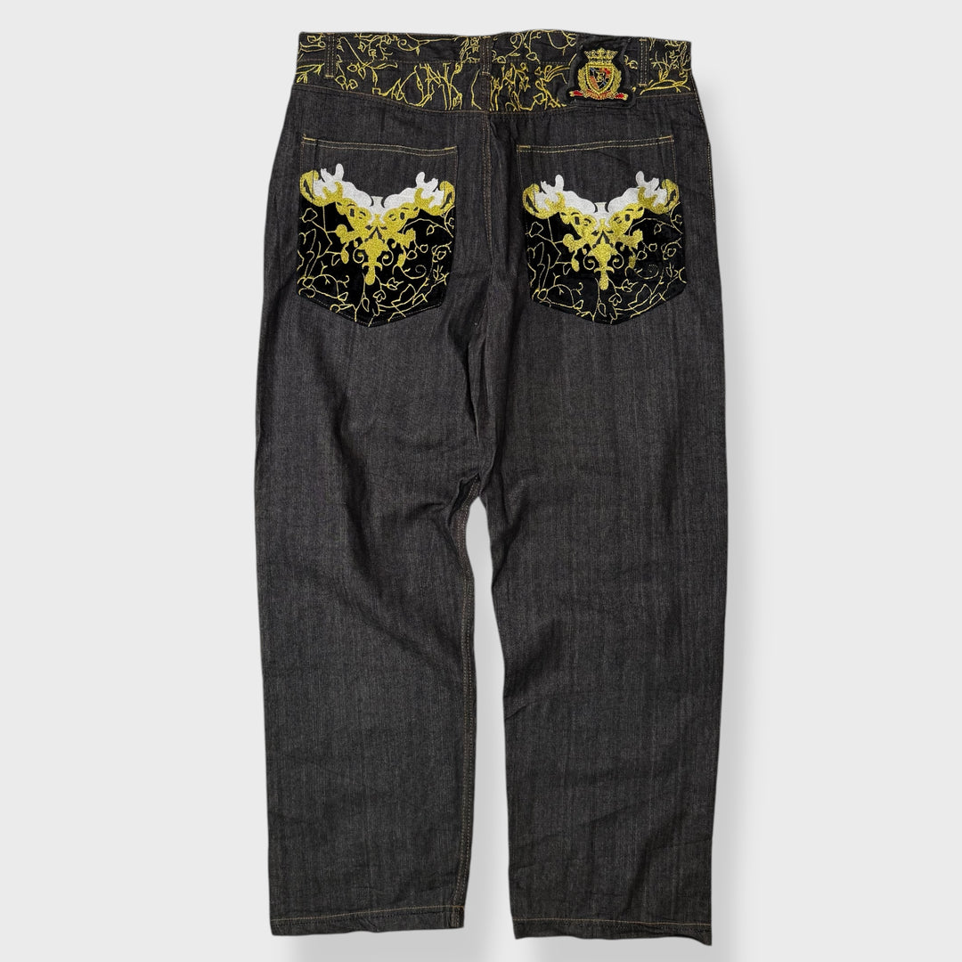 Crown Holder Vintage Baggy Jeans black/gold 42