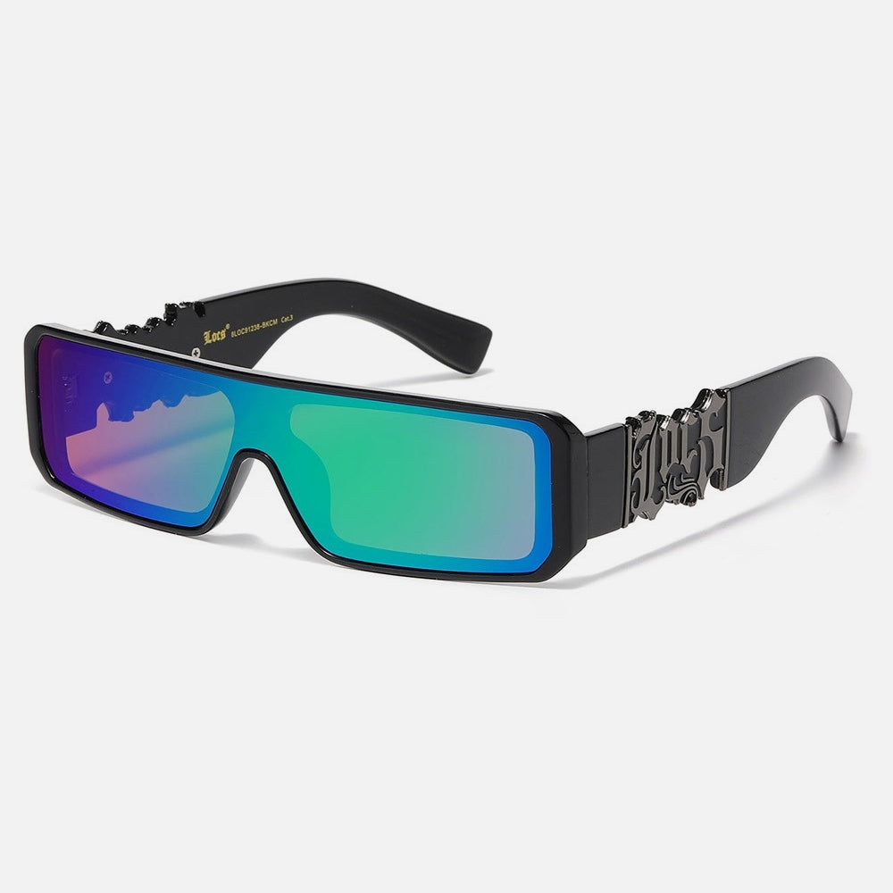 Locs Rectangle Sunglasses black/green