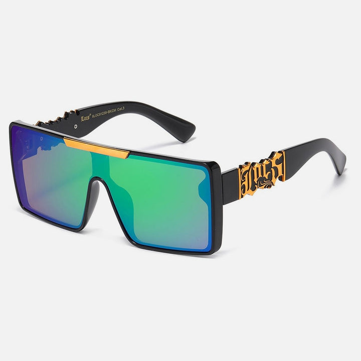 Locs Shield Squared Sunglasses black/green