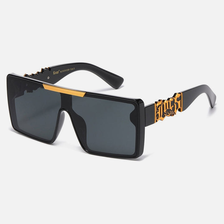 Locs Shield Squared Sunglasses black/gold