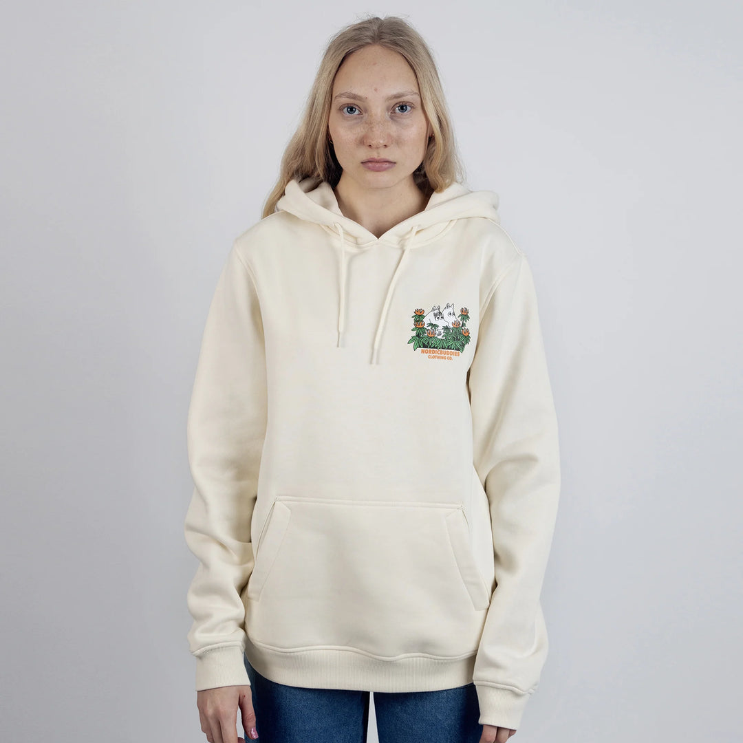 Moomin Piilosilla Unisex Hoodie off white