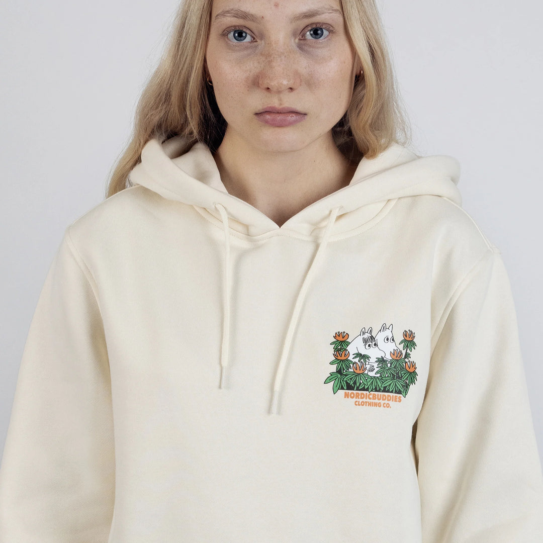 Moomin Piilosilla Unisex Hoodie off white