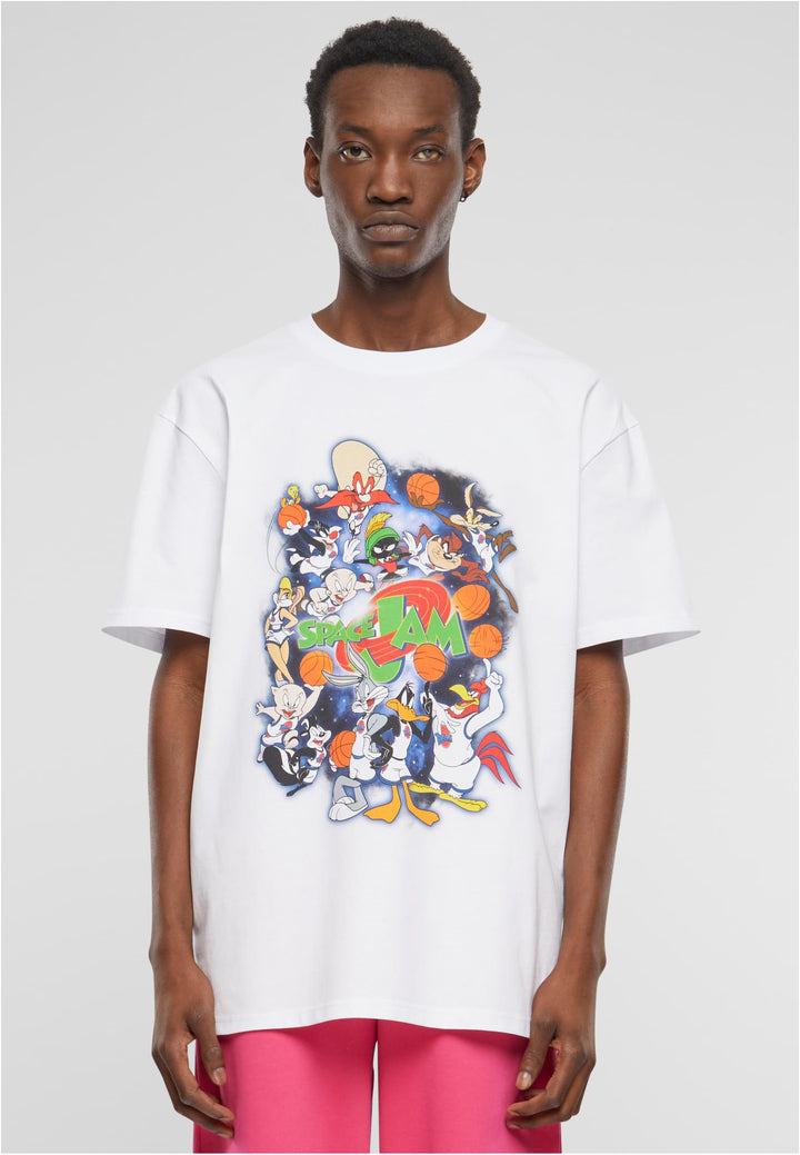 Mister Space Jam Teamwork Oversize Tee white