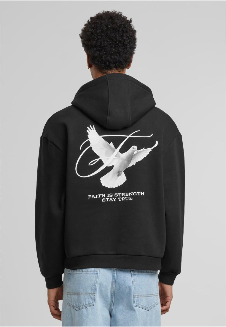 Mister Faith Is Strength Fluffy hoody black