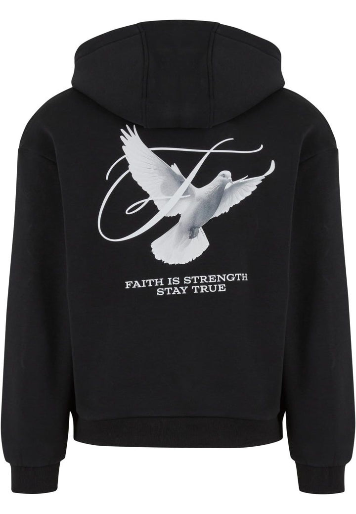 Mister Faith Is Strength Fluffy hoody black