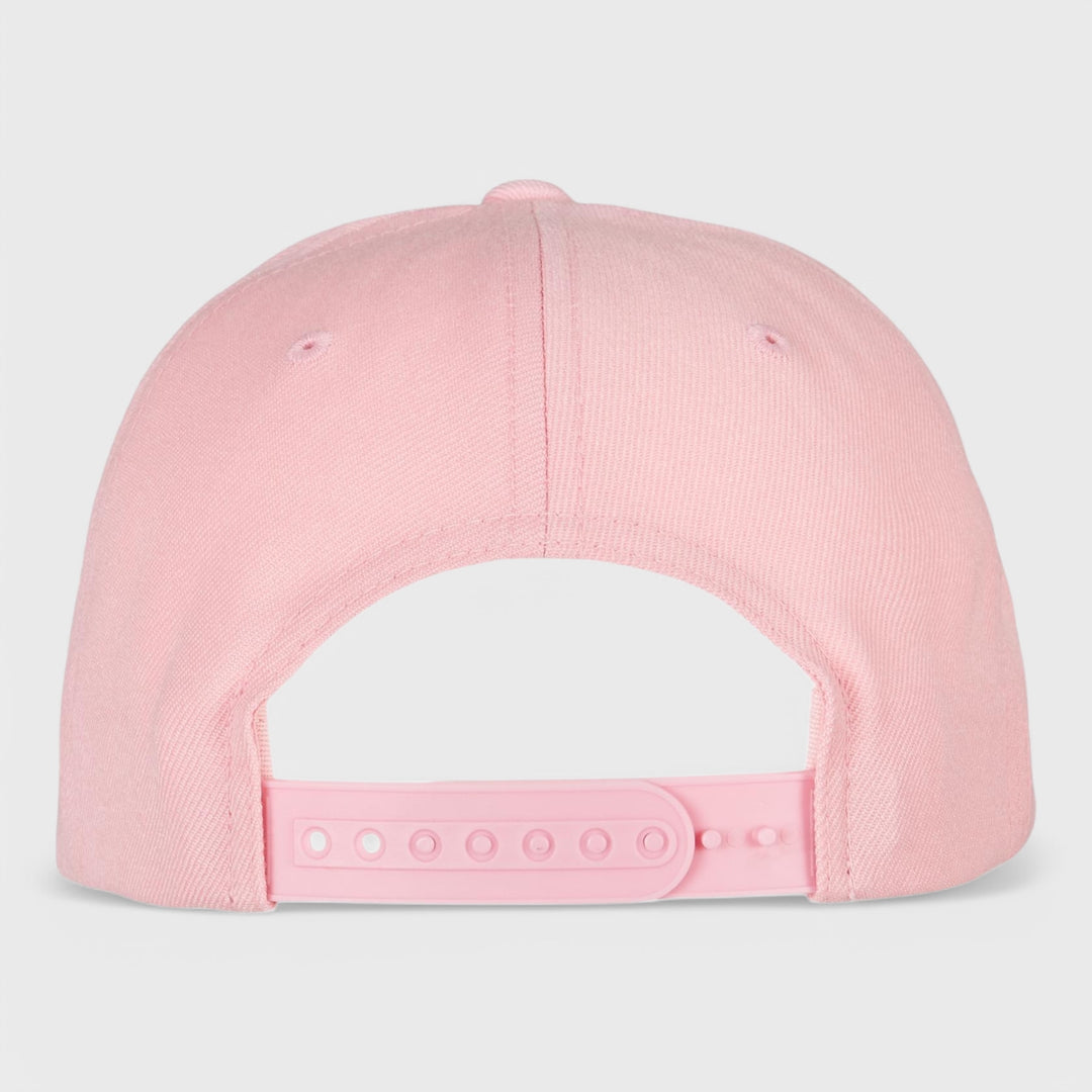 The Classics Yupoong 5-panel Premium Curve snapback prism pink