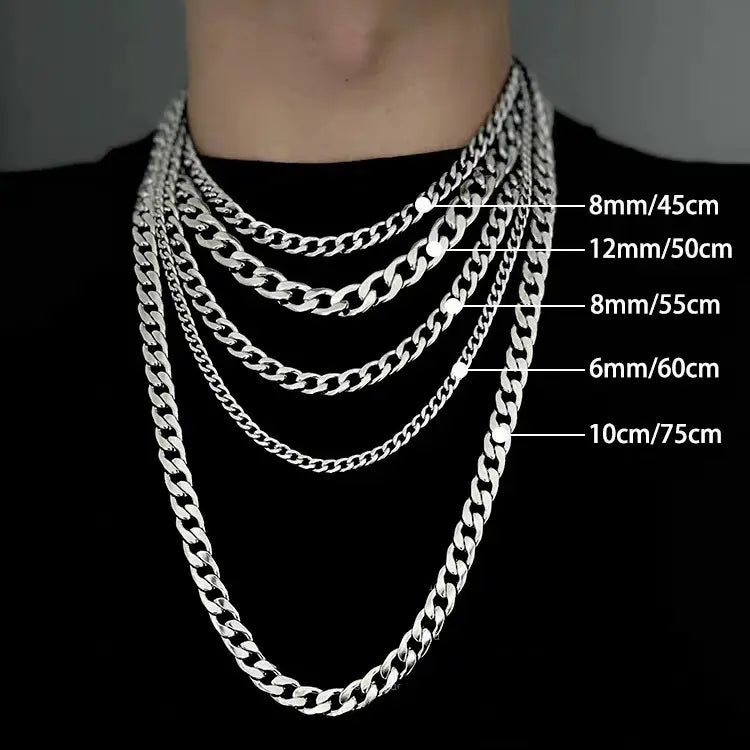 Cuban Link Chain Necklace 50cm x 5mm Steel