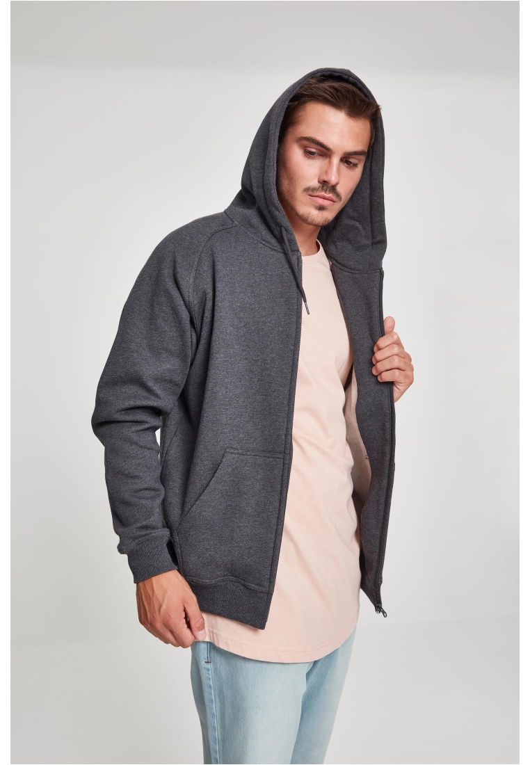 Urban Classics zip hoody charcoal