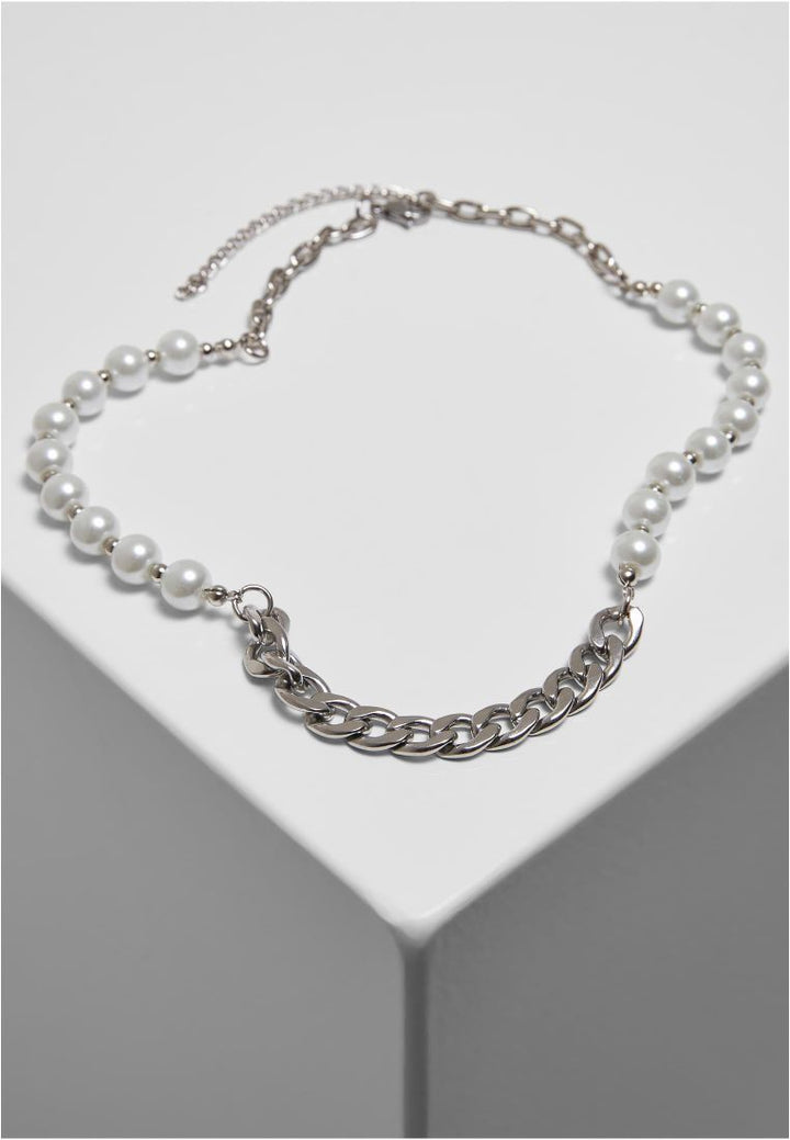 Urban Classics Pearl Various Chain Necklace silver