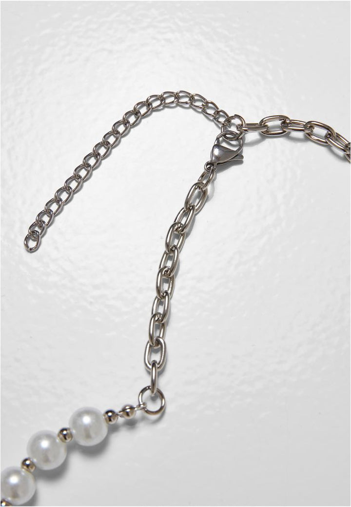 Urban Classics Pearl Various Chain Necklace silver