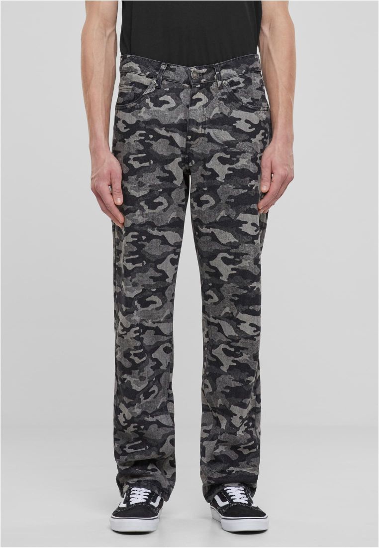 Urban Classics Laser Camo Printed Jeans black/lasercamo