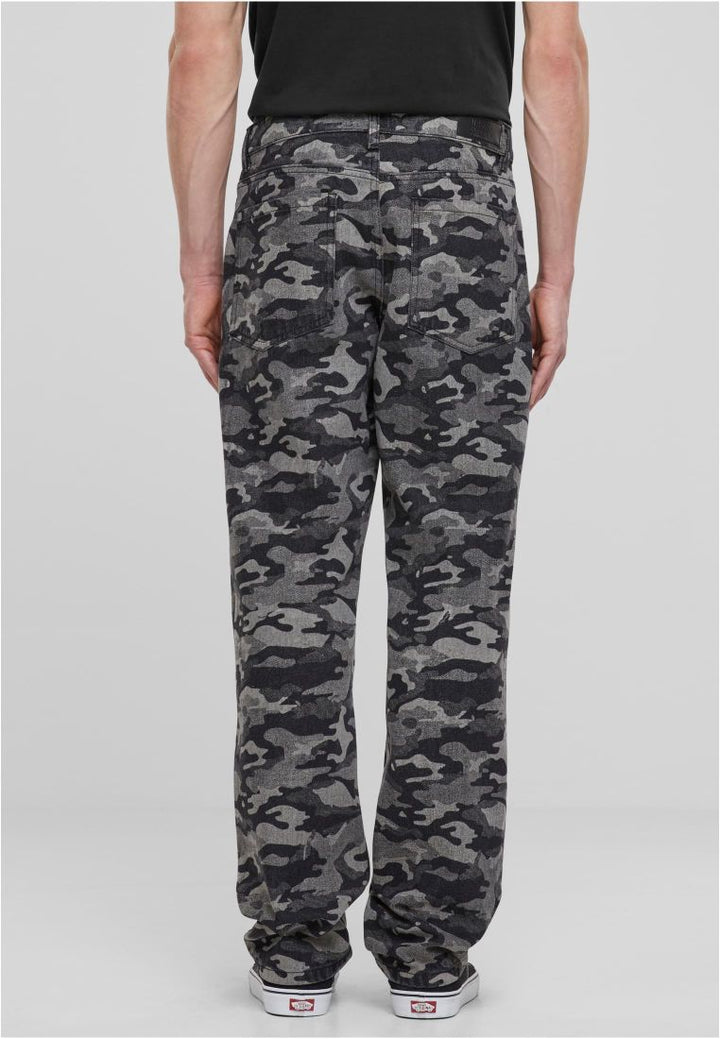 Urban Classics Laser Camo Printed Jeans black/lasercamo