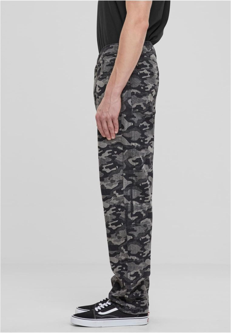 Urban Classics Laser Camo Printed Jeans black/lasercamo