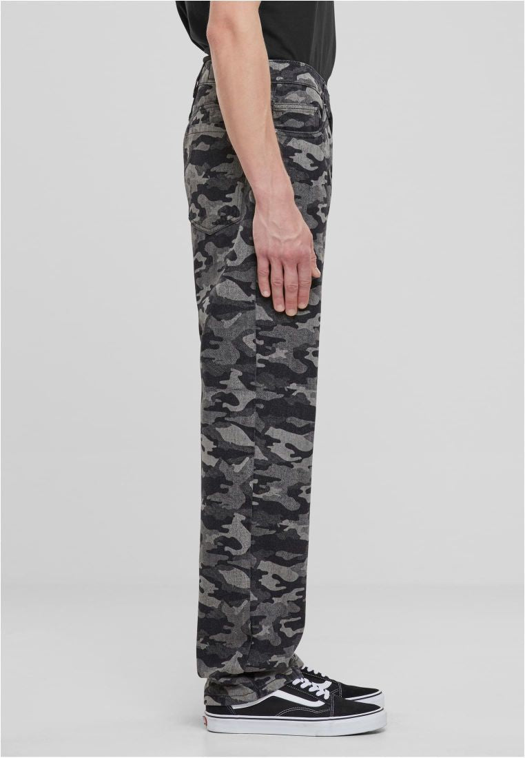 Urban Classics Laser Camo Printed Jeans black/lasercamo