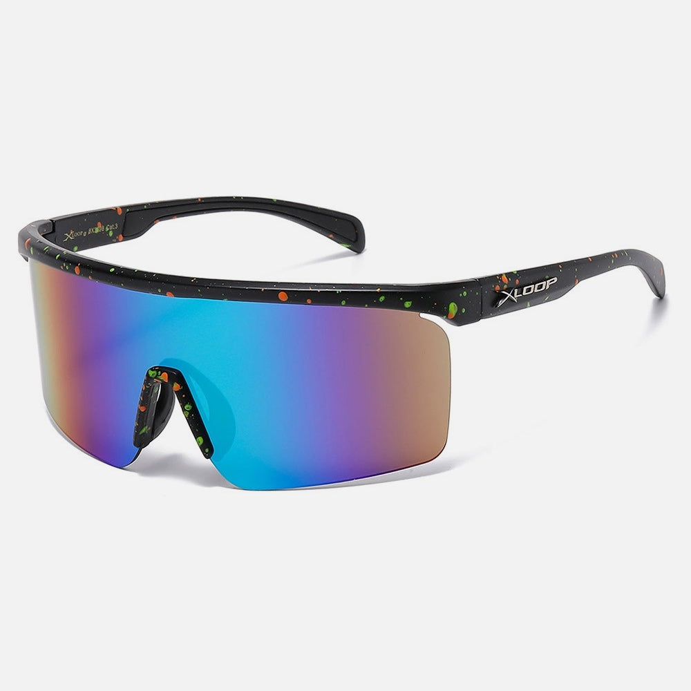 X-Loop Shield Wrap Around Sunglasses black/green/purple/yellow