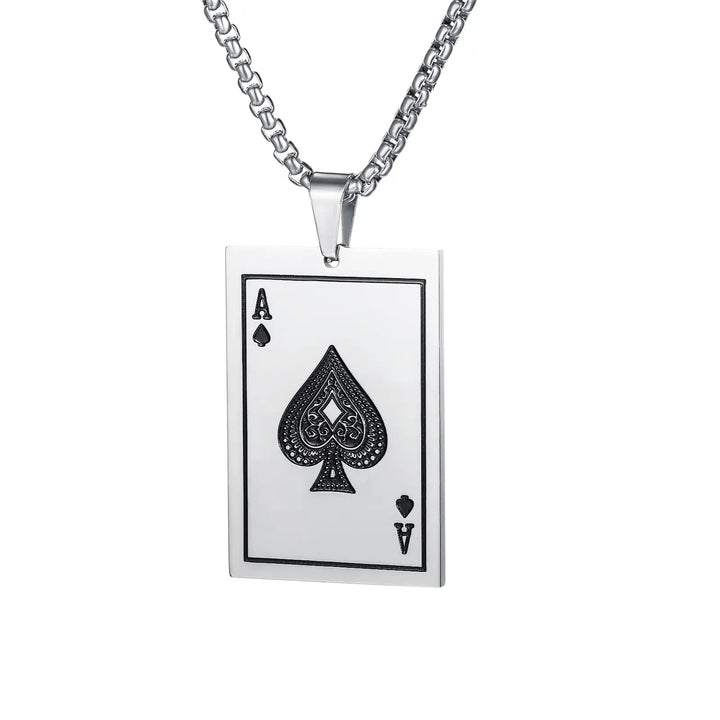 Ace Of Spades Pendant necklace steel