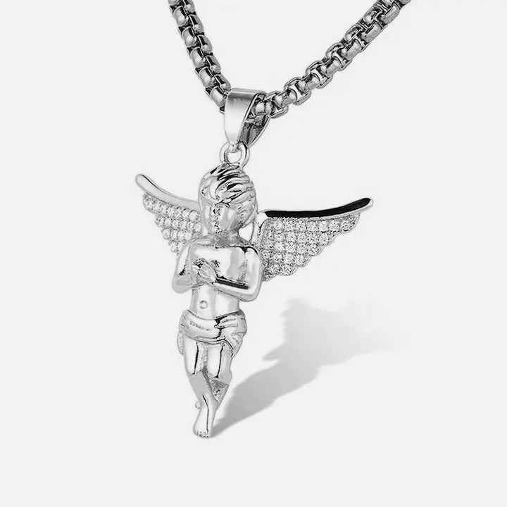 Cherub Chain Pendant Necklace steel