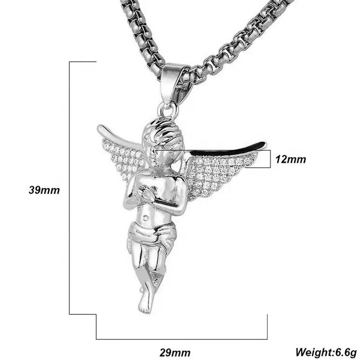 Cherub Chain Pendant Necklace steel