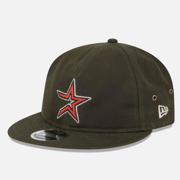 New Era Waxed Canvas Retro Crown 9Fifty Strapback H Astros rifle green