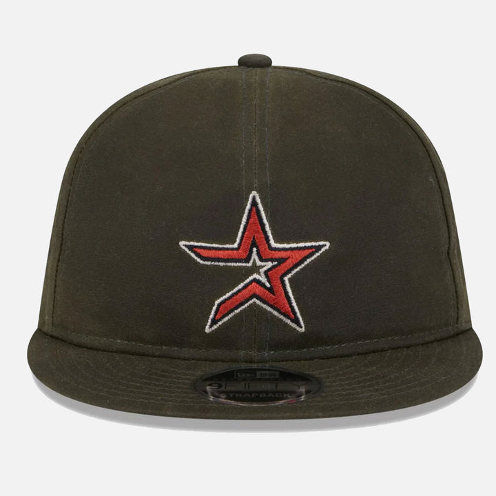 New Era Waxed Canvas Retro Crown 9Fifty Strapback H Astros rifle green