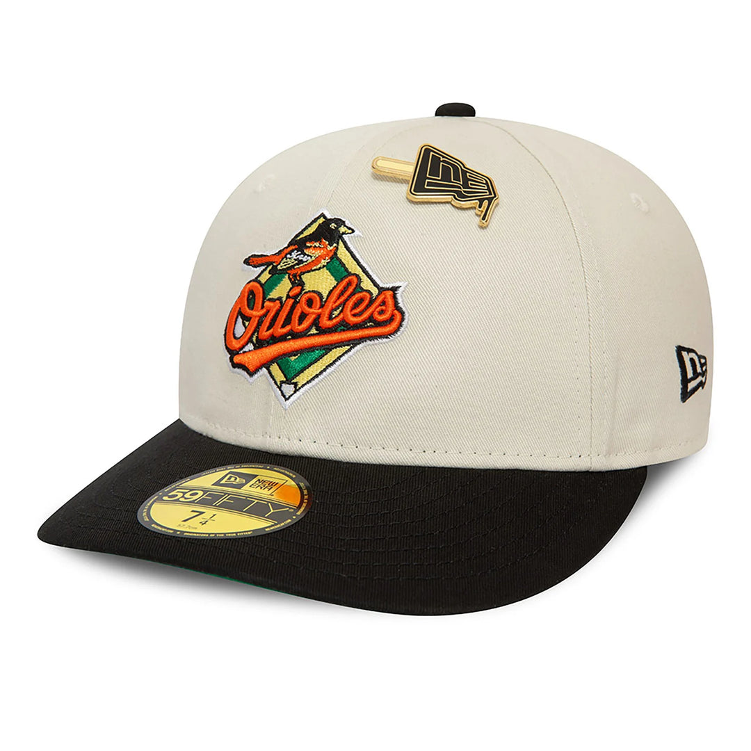 New Era MLB Pin Stone Low Profile 59Fifty B Orioles cream/blk - Shop-Tetuan