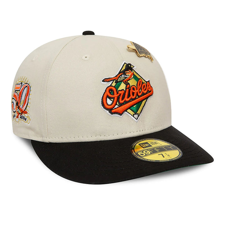 New Era MLB Pin Stone Low Profile 59Fifty B Orioles cream/blk - Shop-Tetuan