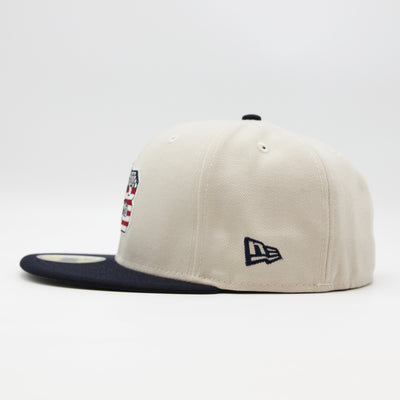 New Era Fourth of July 2024 59Fifty B Bisons stone/navy