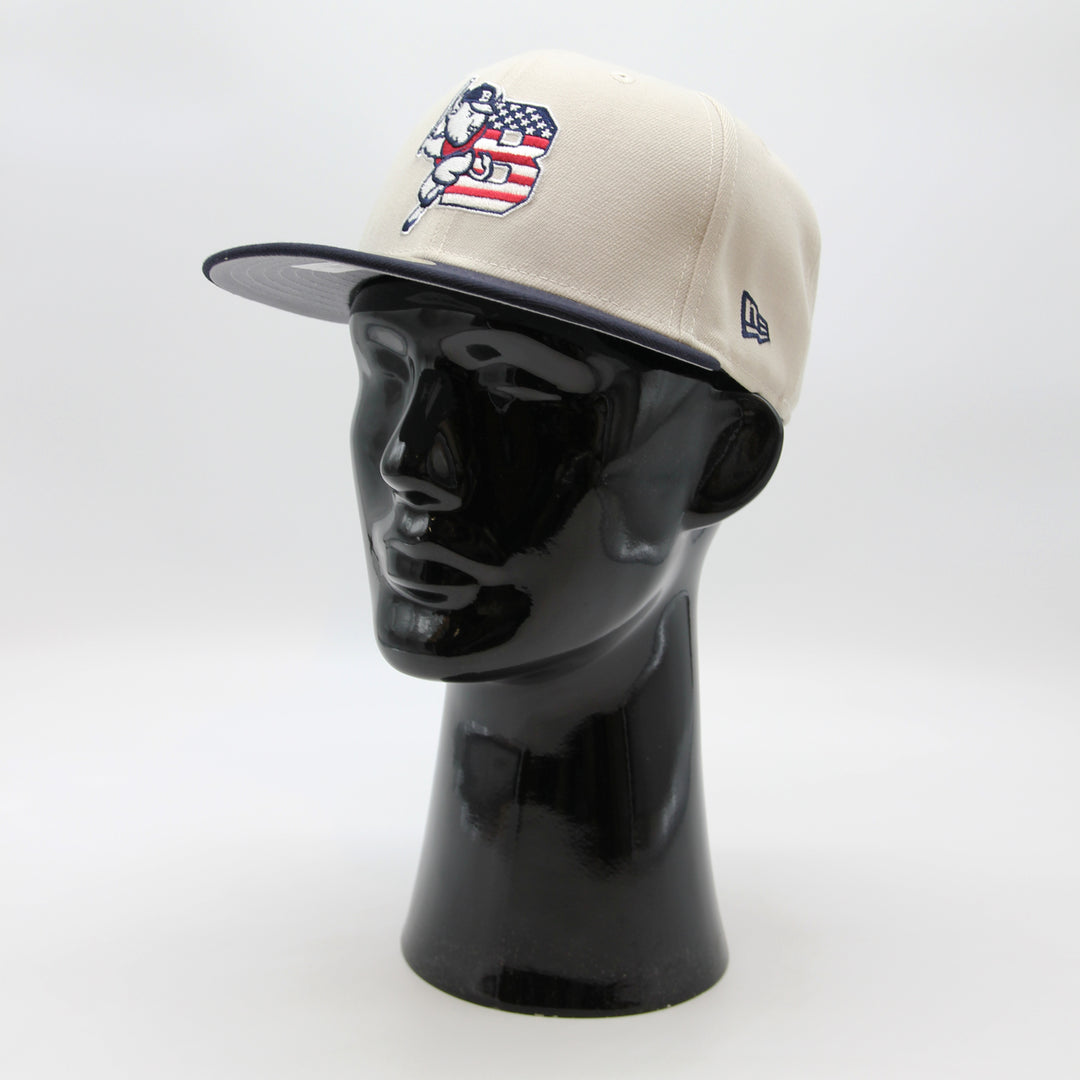 New Era Fourth of July 2024 59Fifty B Bisons stone/navy