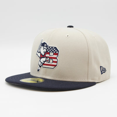 New Era Fourth of July 2024 59Fifty B Bisons stone/navy