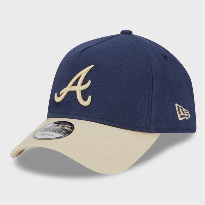 New Era Moleskin Crown 9Forty A-Frame A Braves navy/beige