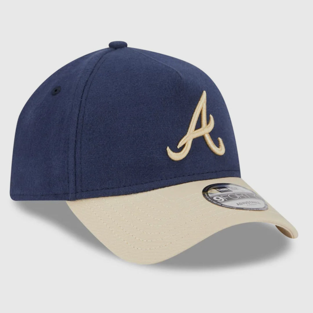 New Era Moleskin Crown 9Forty A-Frame A Braves navy/beige