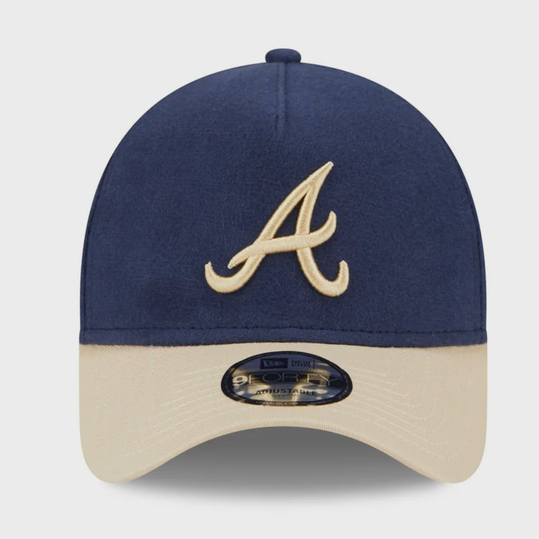 New Era Moleskin Crown 9Forty A-Frame A Braves navy/beige