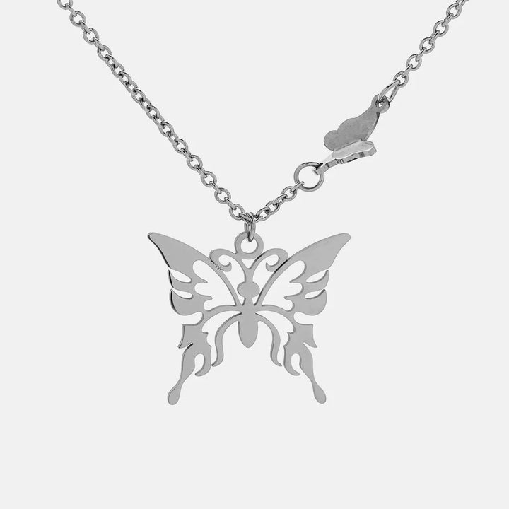 Butterfly Pendant necklace steel