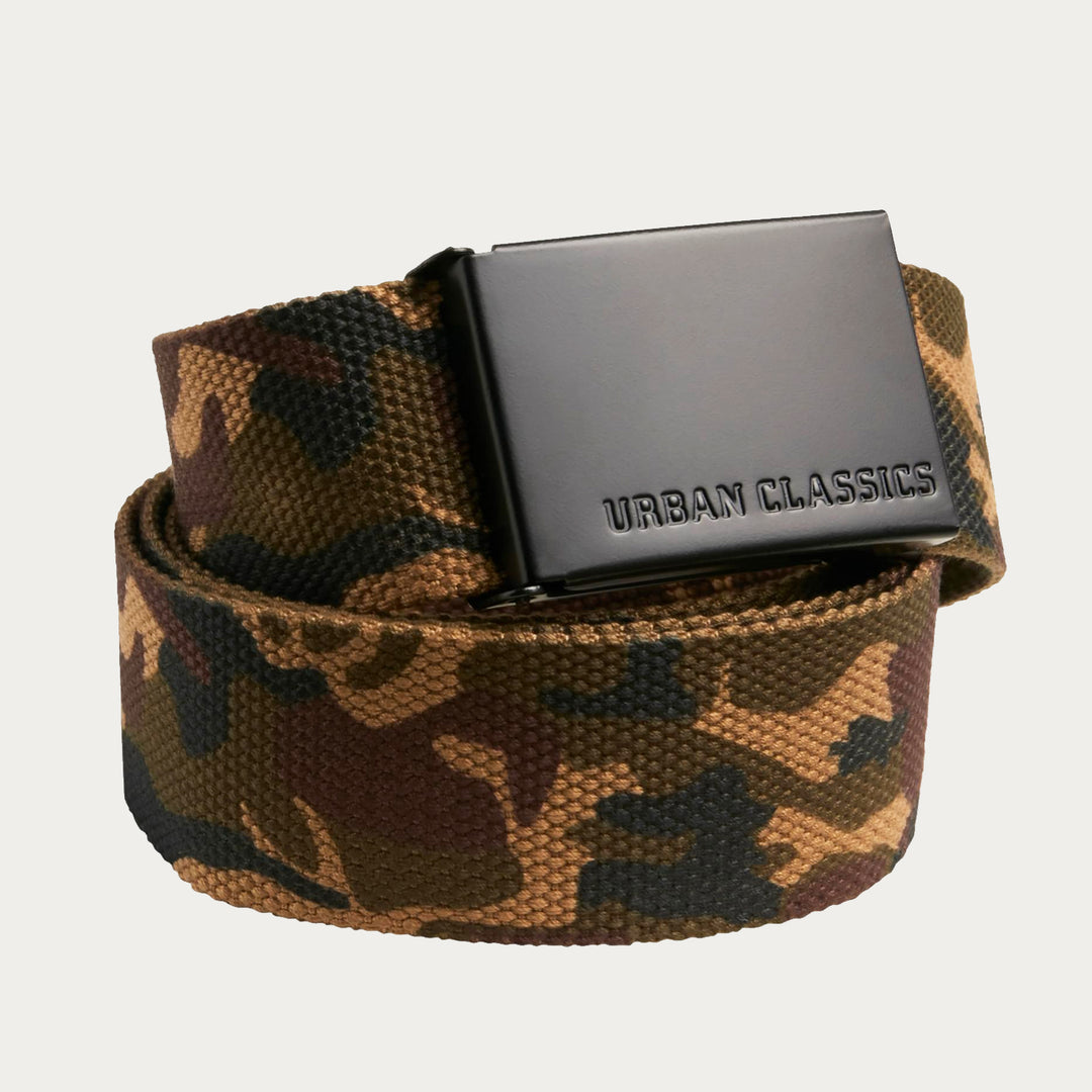 Urban Classics Canvas Belts woodcamo/blk - Shop-Tetuan