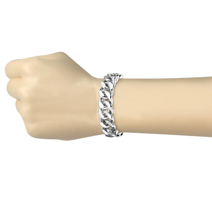 Hand Polished Square Curb Chain Bracelet Stainless Steel - Shop-Tetuan